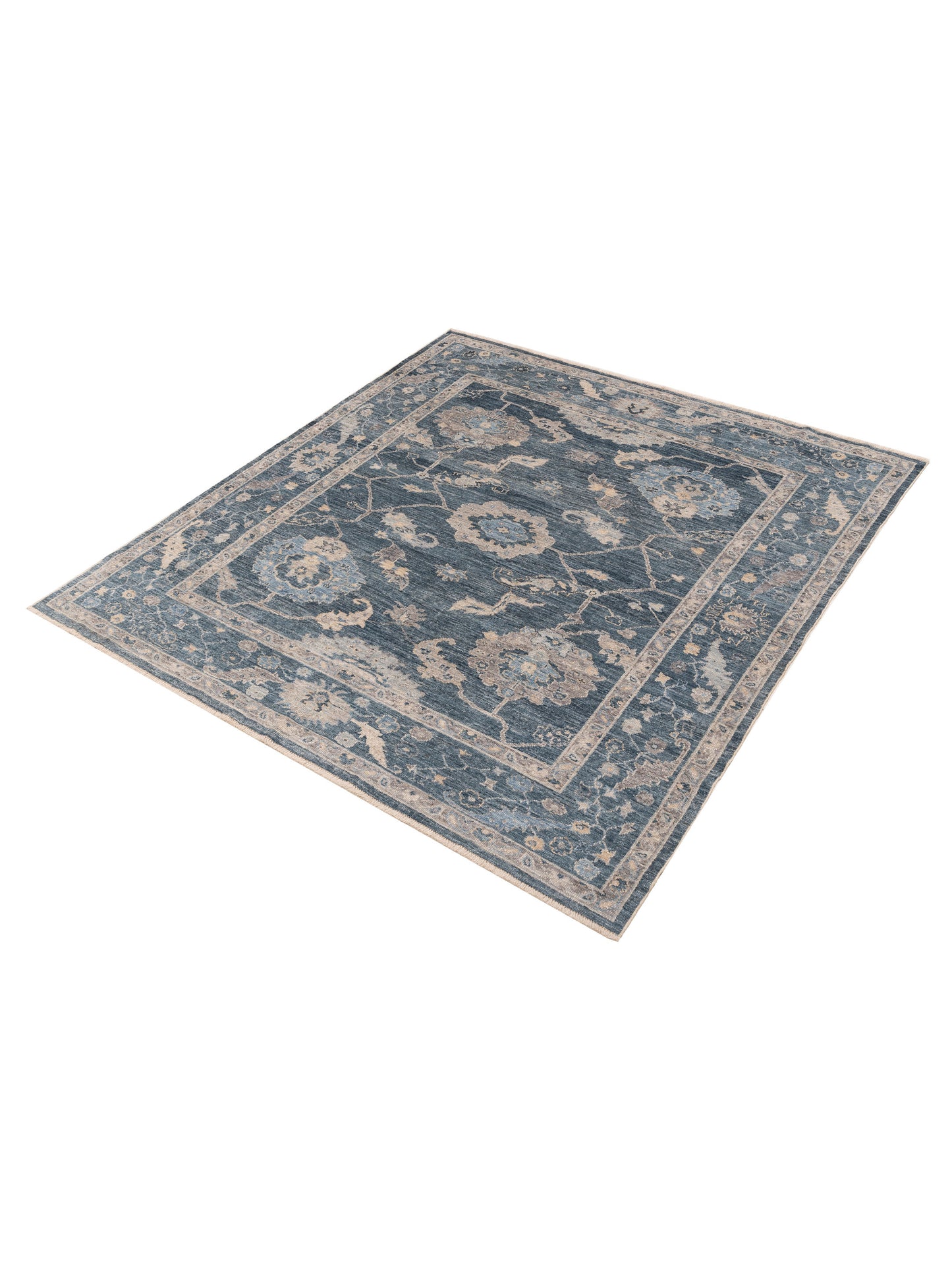 Angora Oushak 153510 Blue Blue 8.4x9 Hand Knotted Rug
