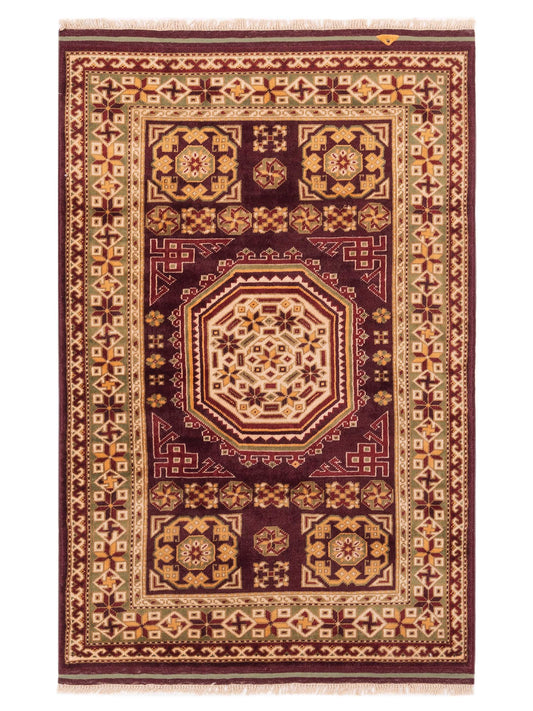 Pasha Turkish Shirwan  Burgundy Green Traditional