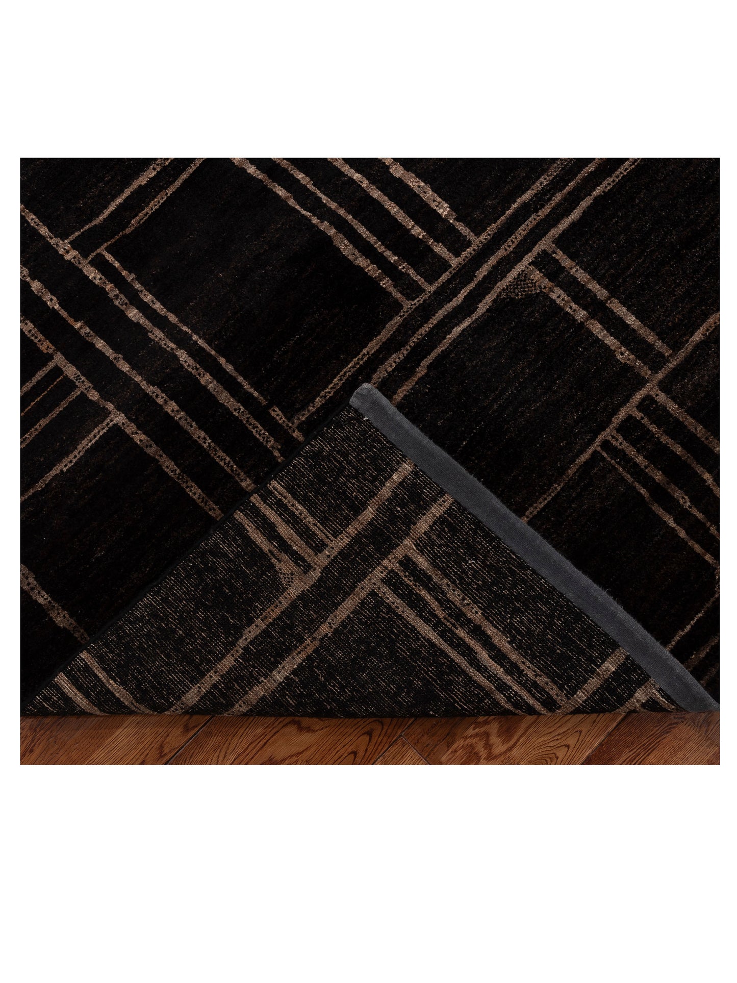 Tibetino 154006 Black Black 8x10.2 Hand Knotted Rug