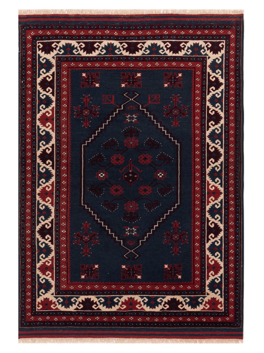 Pasha Turkish Shirwan  Charcoal Ivory Traditional