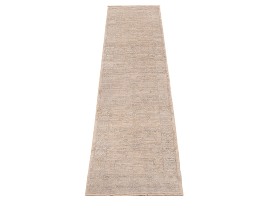 Angora Oushak 151042 Ivory Gray 2.6x11.3 Hand Knotted Rug