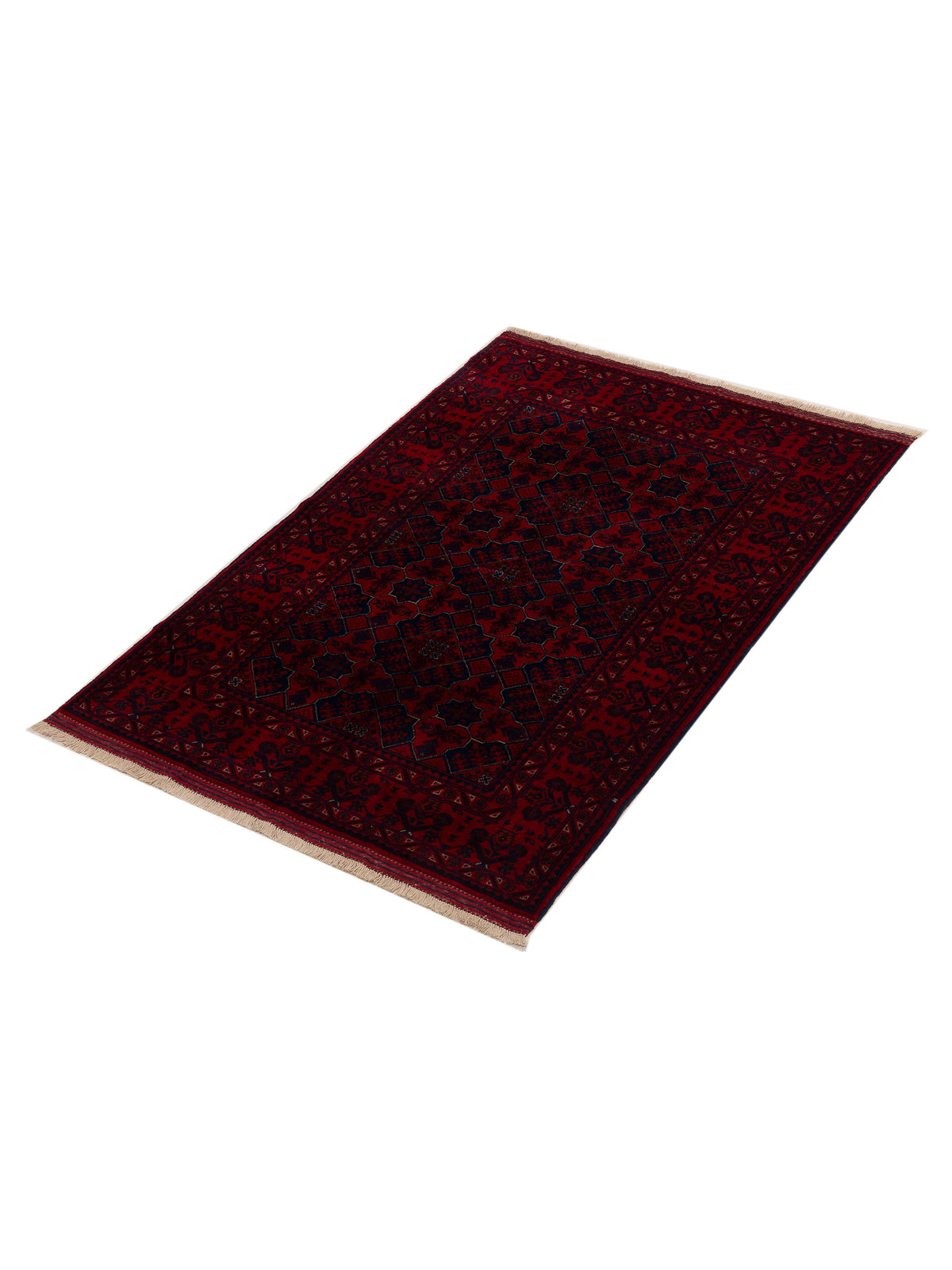 Afghan Belcik 152049 Red Red 4x6.1 Hand Knotted Rug