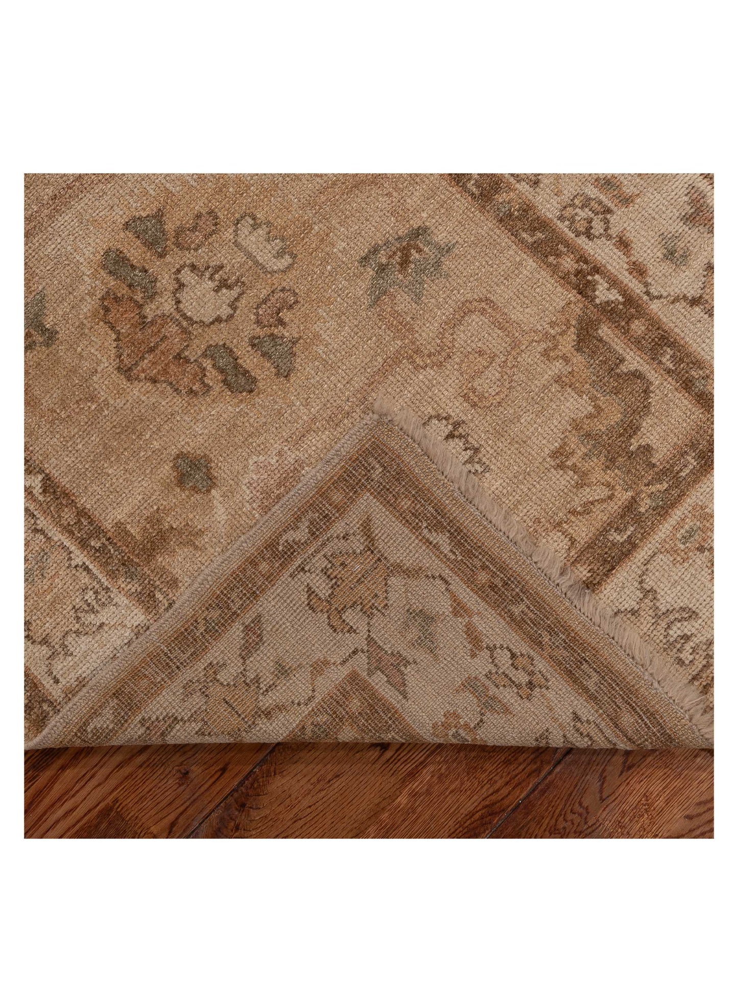 Angora Oushak 154273 Gold Ivory 3x23.4 Hand Knotted Rug