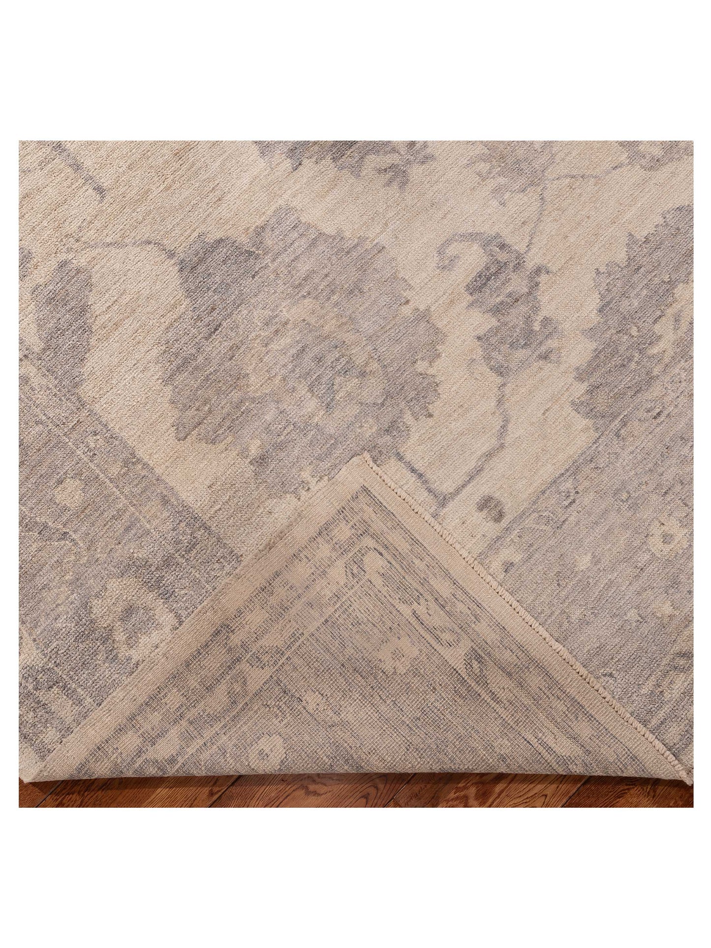 Angora Oushak 156061 Ivory Gray 9.2x12.6 Hand Knotted Rug