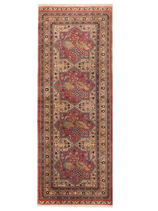 Pasha Pure Silk  Beige Pink Traditional