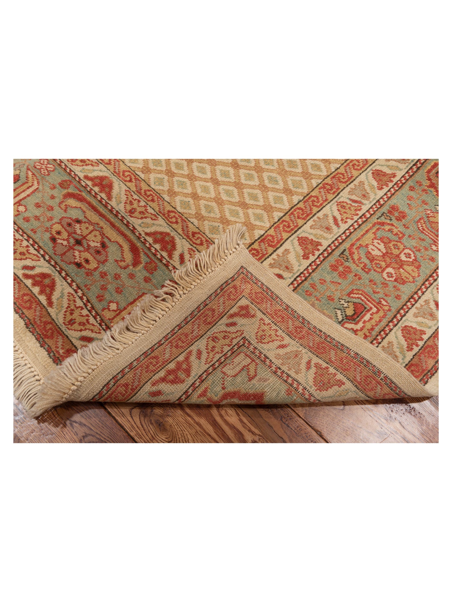 Antique Loom 117147 Beige Blue 6.9x8.4 Hand Knotted Rug