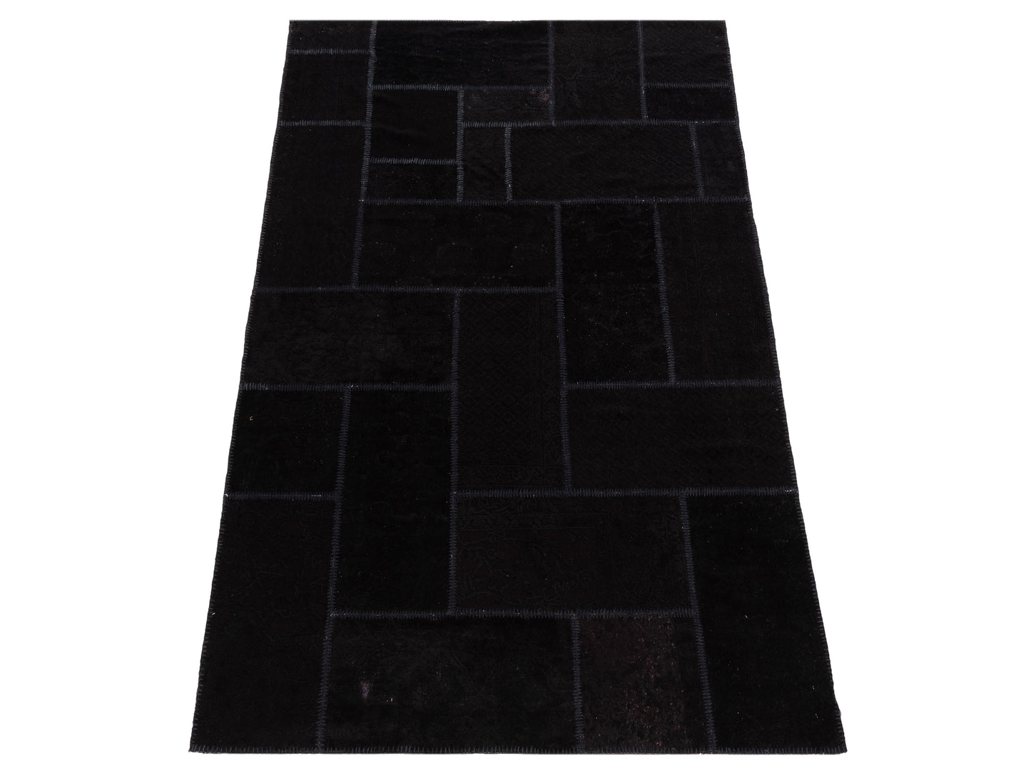 Turkish Vestige Patchwork 109492 Black 6.6x9.10 Hand Knotted Rug