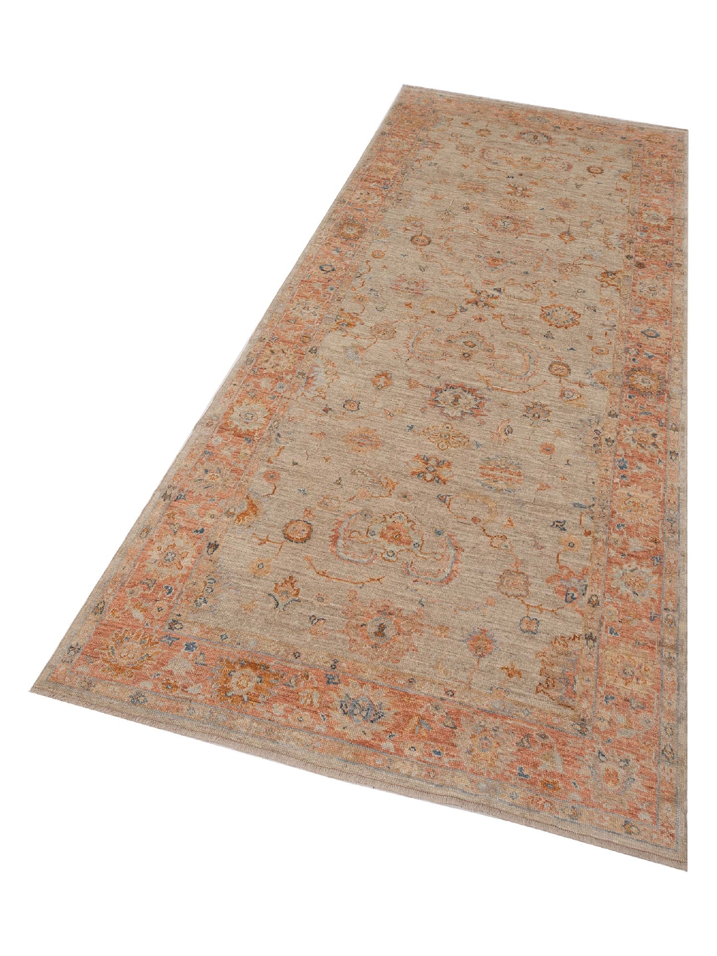 Angora Oushak 149399 Ivory Rust 6.1x13.7 Hand Knotted Rug