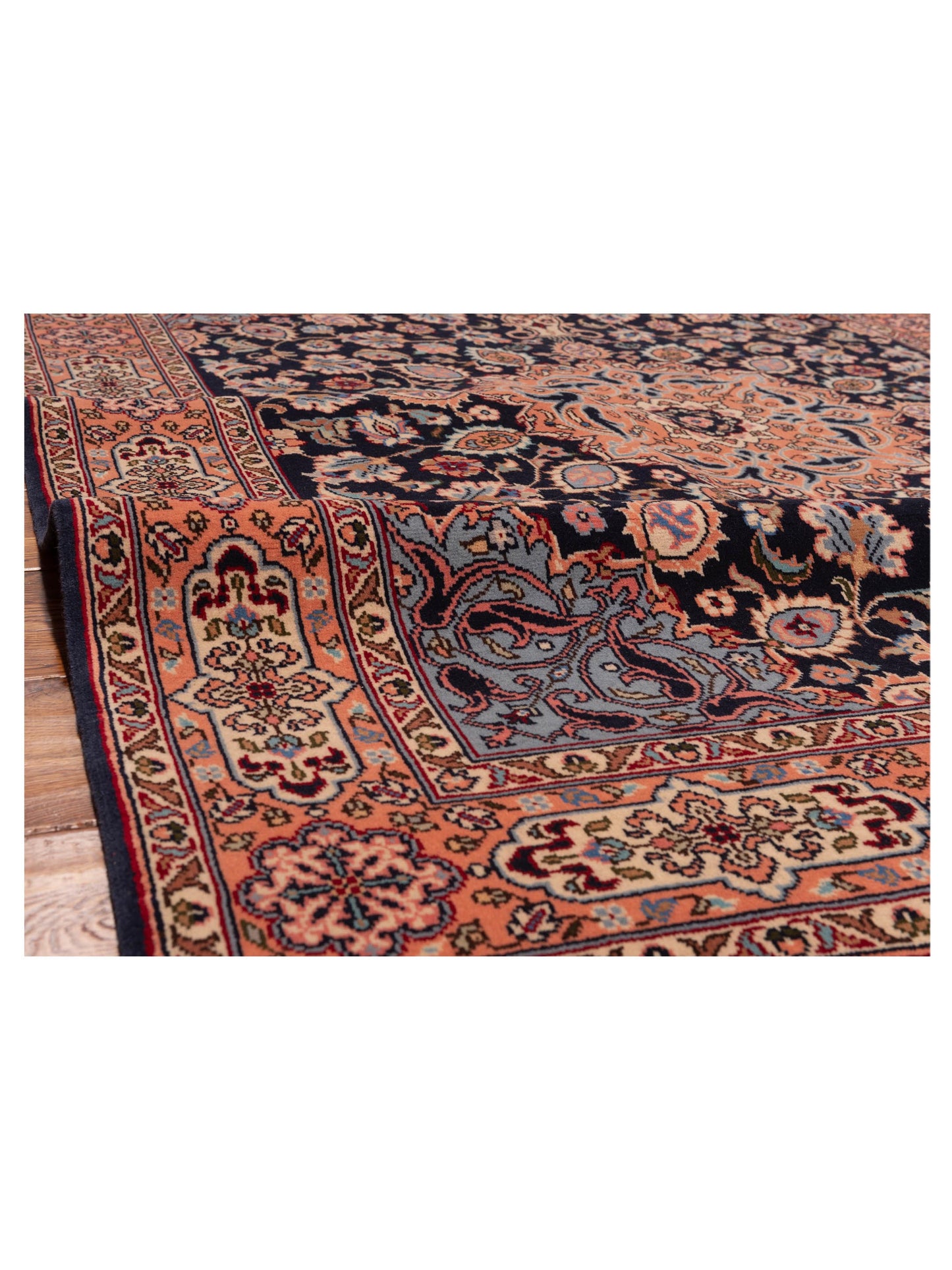 Crown 147777 Navy Pink 6x7.4 Hand Knotted Rug