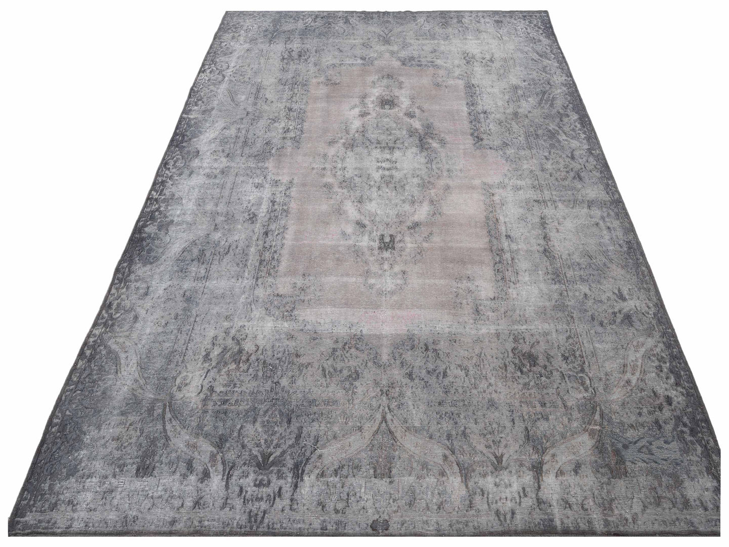 Vintage 130364 Gray 9.9x13.1 Hand Knotted Rug