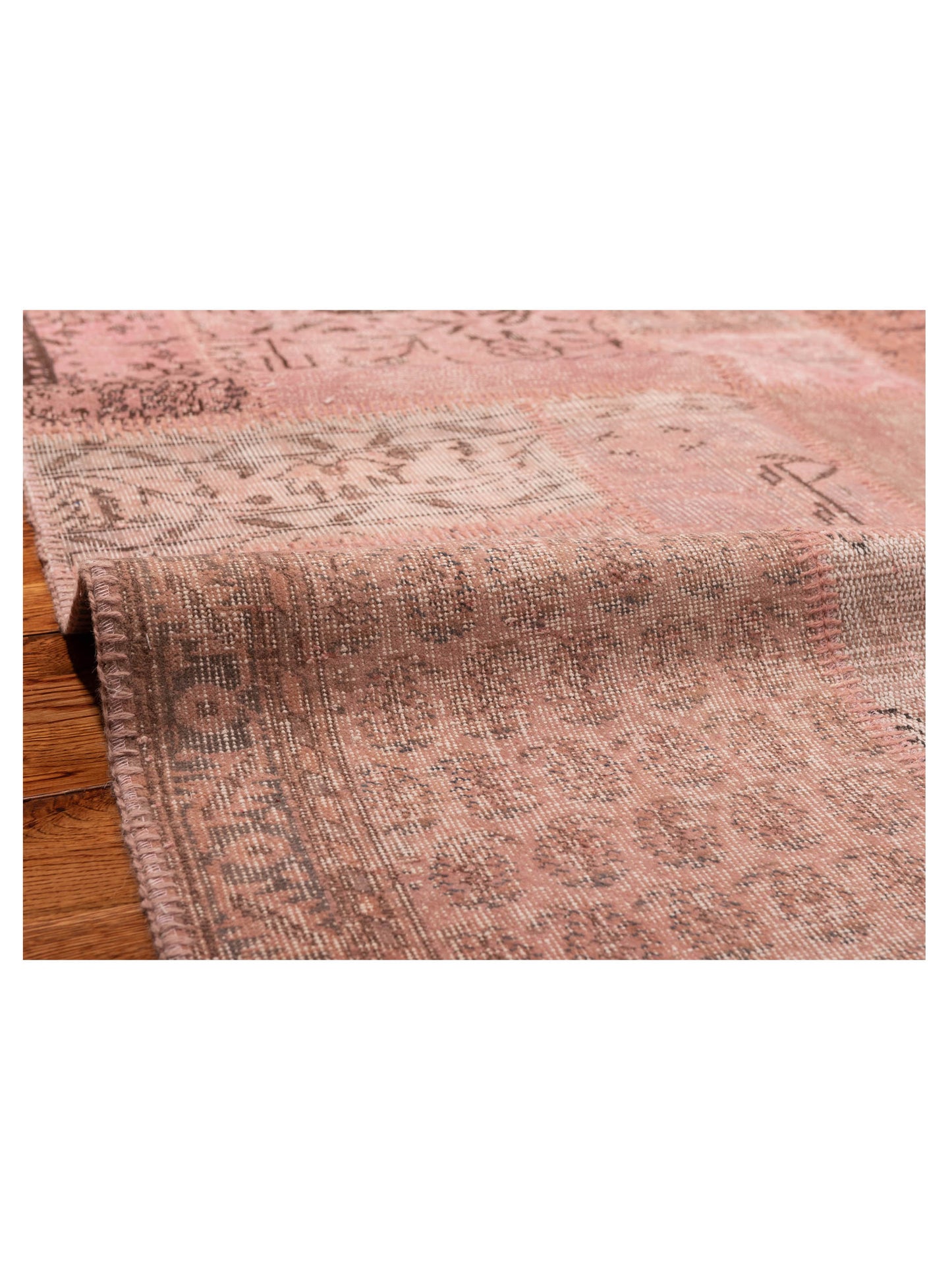 Turkish Vestige Patchwork 149171 Pink 9x12 Hand Knotted Rug