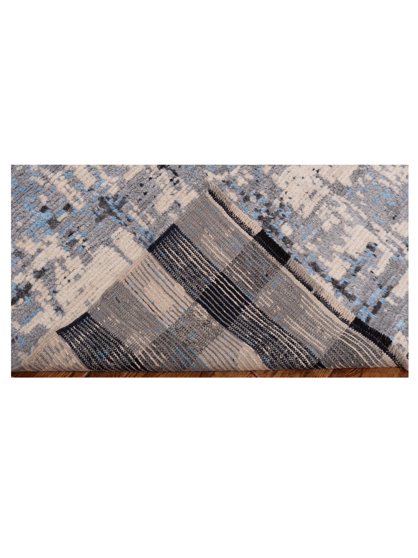 Atlas 150450 Gray Blue 8x9.9 Hand Knotted Rug