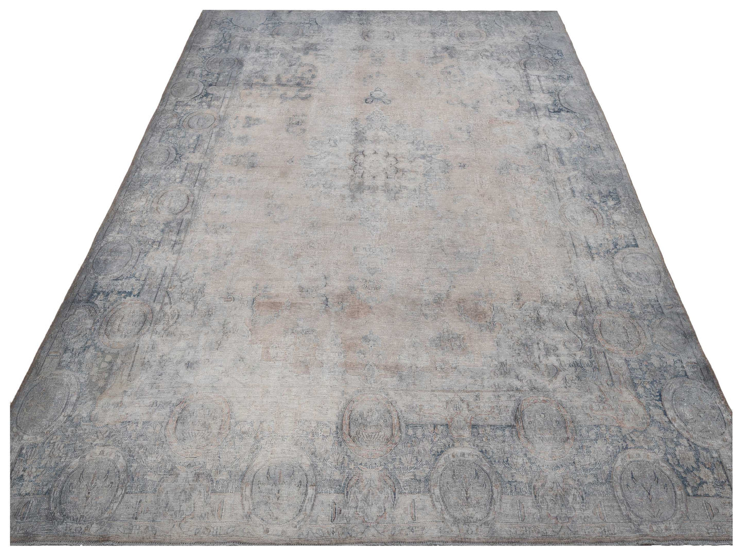 Vintage 133200 Light Gray 9.10x13.4 Hand Knotted Rug