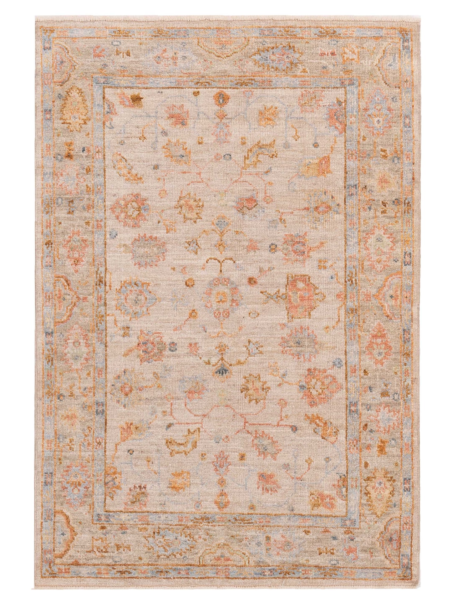 Anadol Angora Oushak  Ivory Silver Traditional