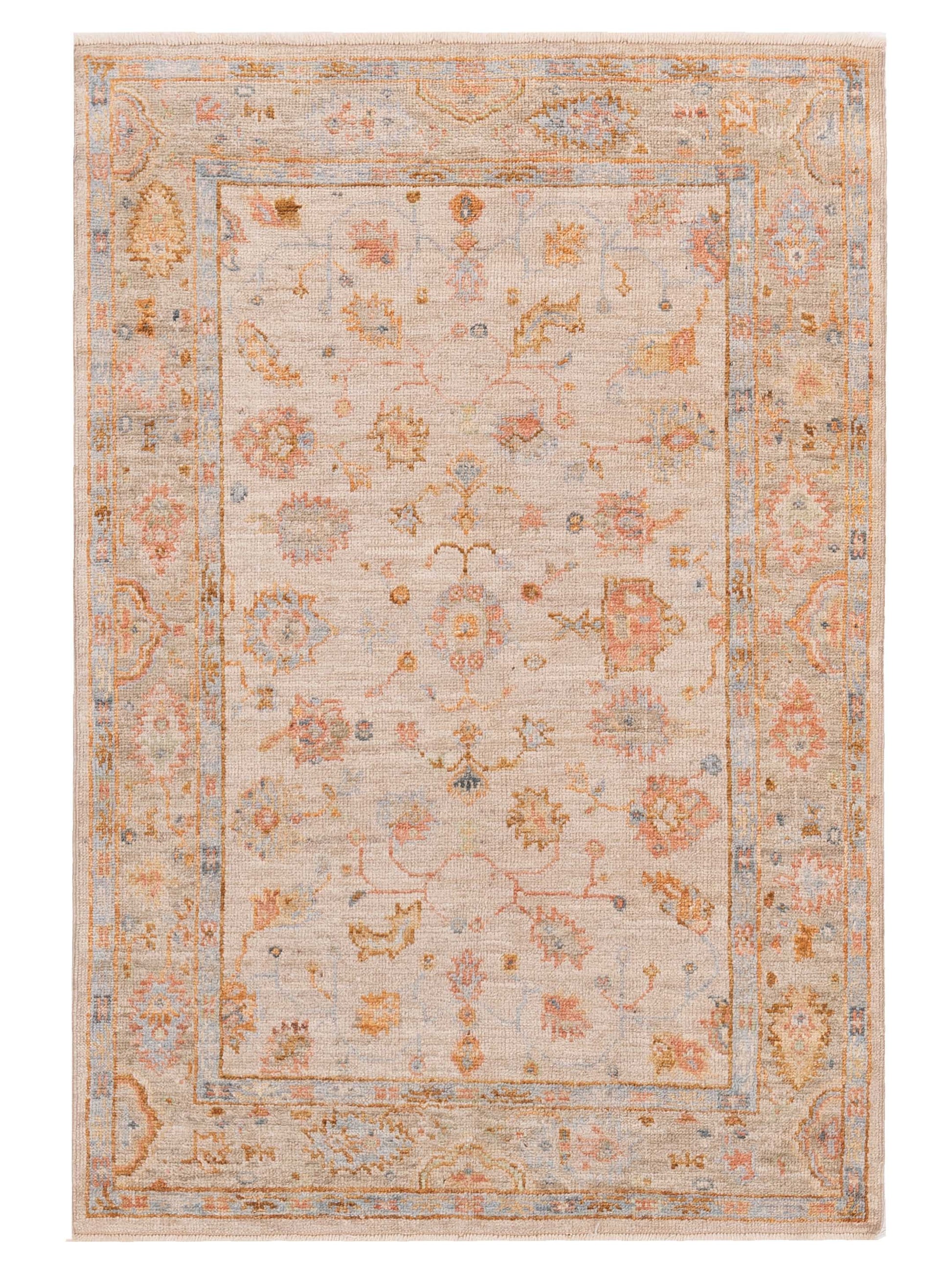 Anadol Angora Oushak  Ivory Silver Traditional