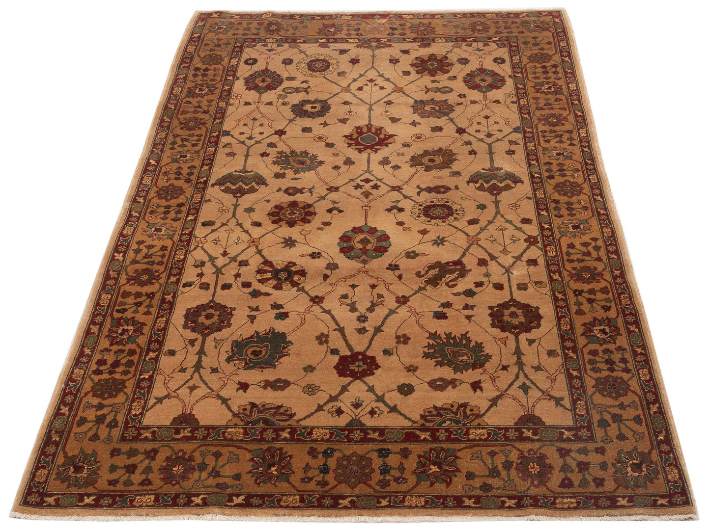 Elvan Turku Beige Gold 6x9 Hand Knotted Rug