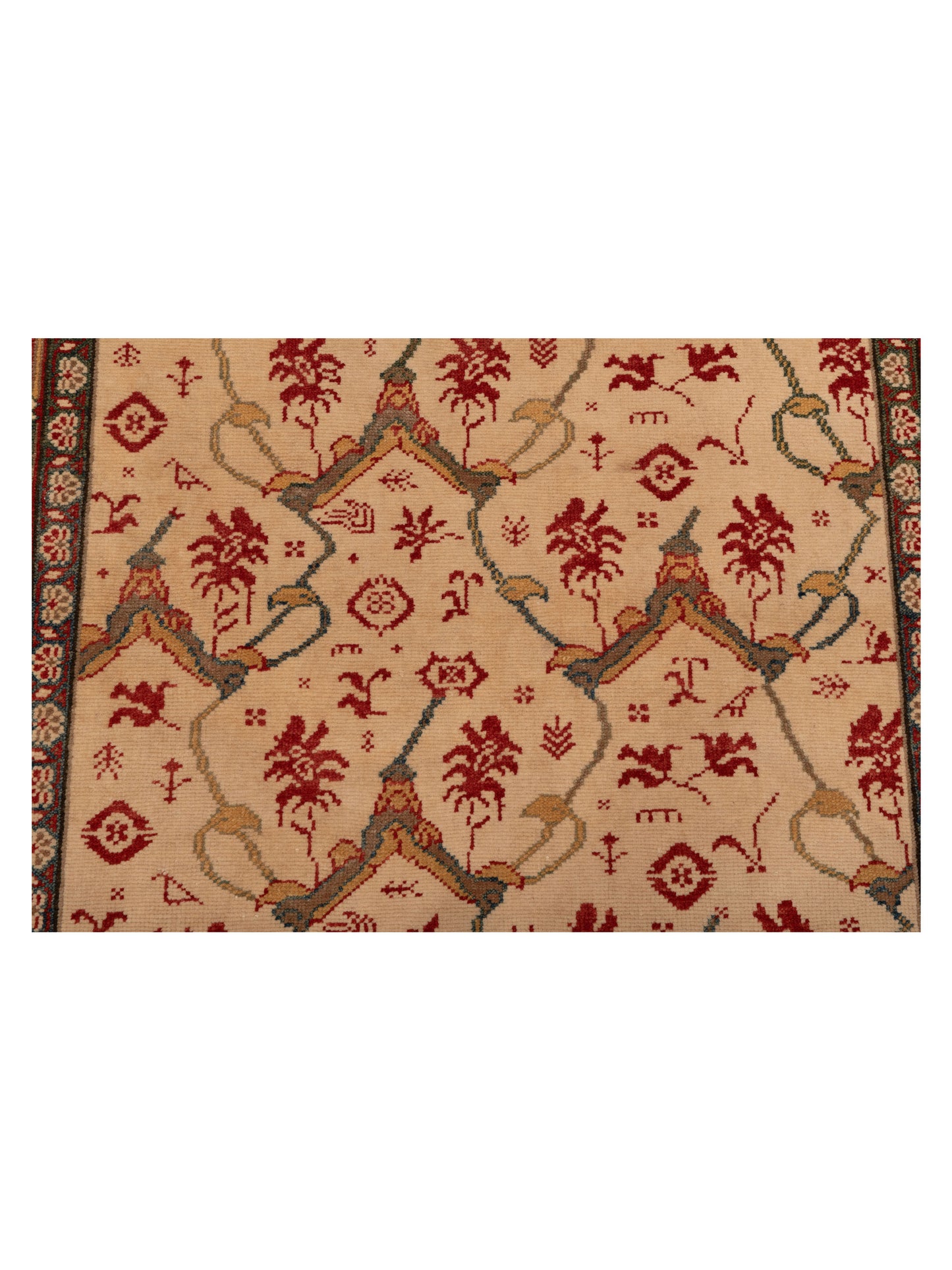Antique Loom 148328 Ivory Red 4.1x6.3 Hand Knotted Rug
