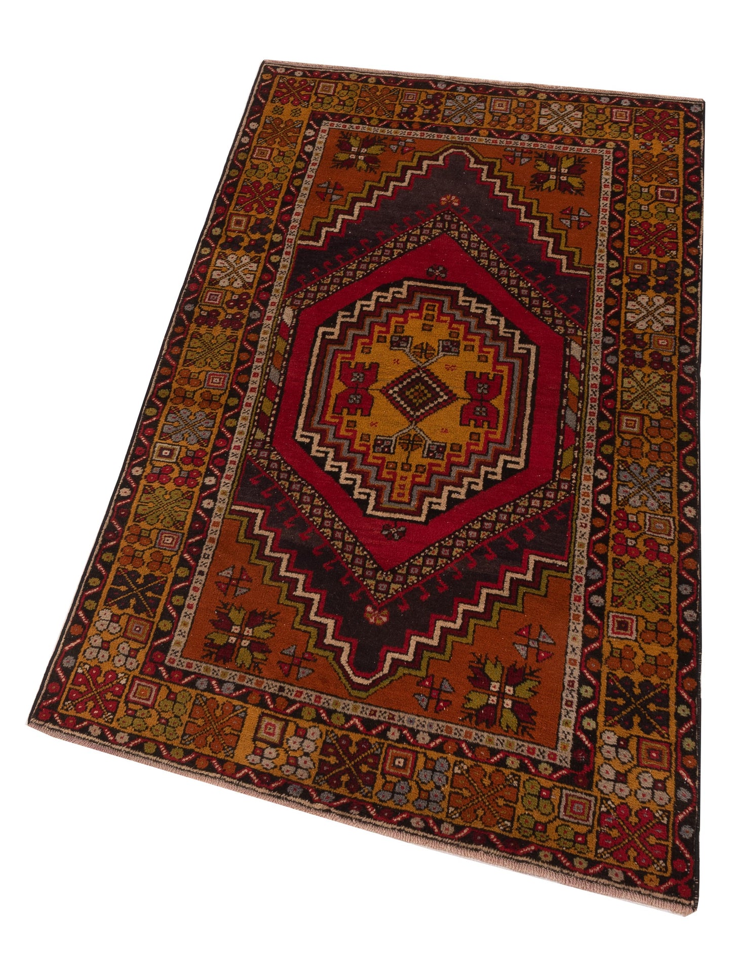 Old Anatolian 149871 Red Gold 3.9x6.5 Hand Knotted Rug