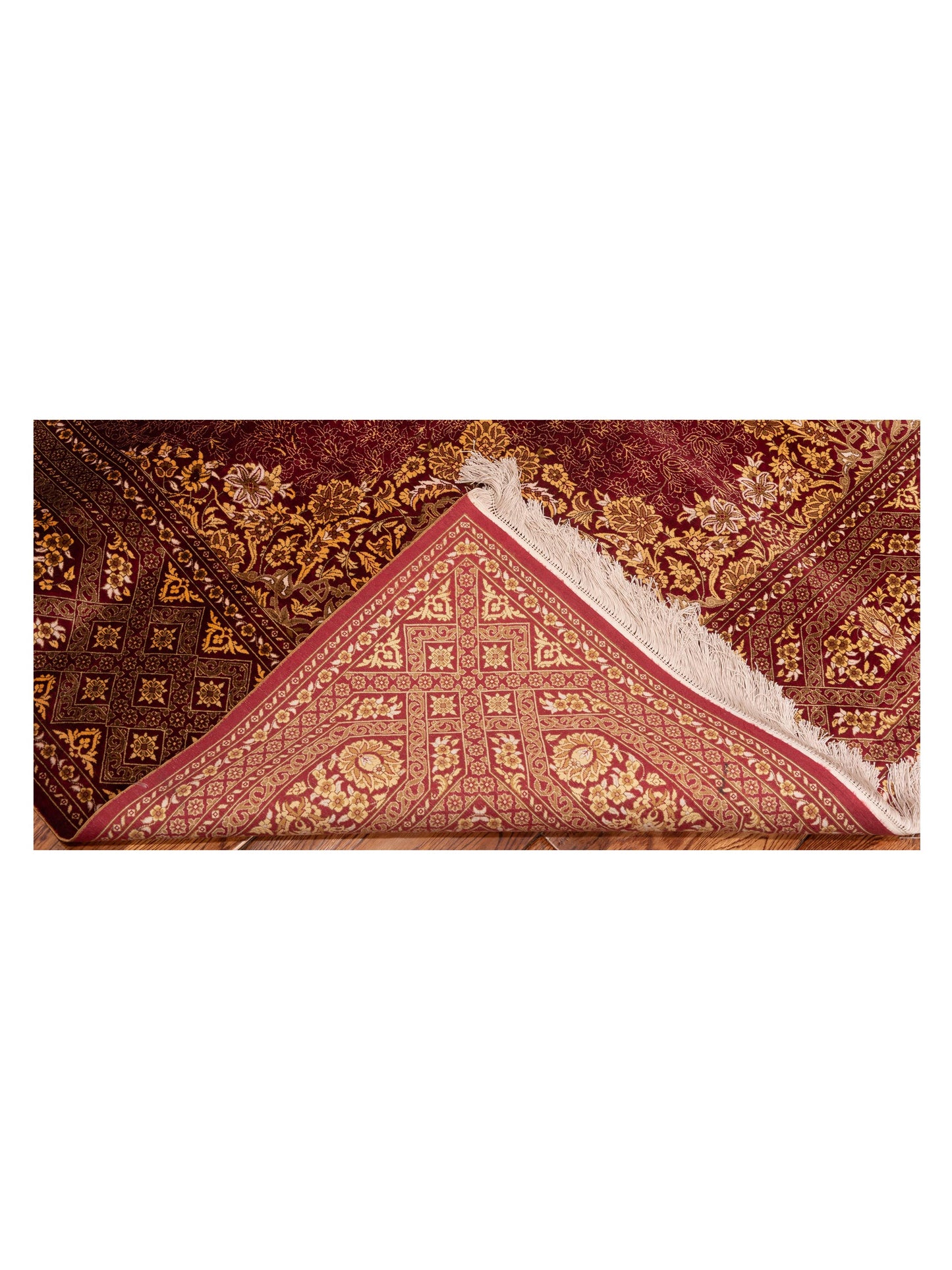 Pure Silk 122072 Red Red 5.7x8.1 Hand Knotted Rug