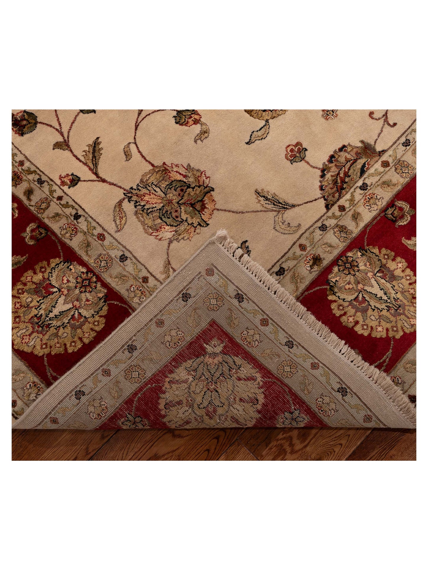 Imperial Silk 153995 Ivory Red 8.10x11.11 Hand Knotted Rug