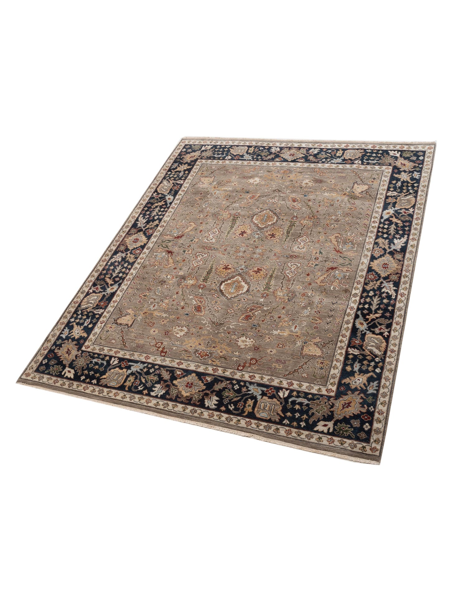 Crown 146923 Silver Navy 8x9.11 Hand Knotted Rug