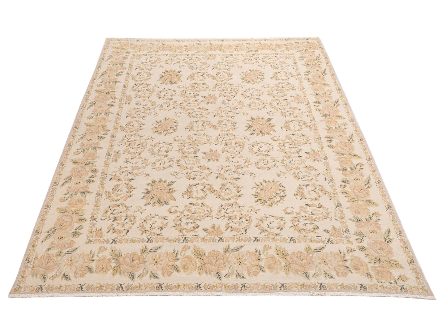 Bouquet 107521 Ivory Ivory 10.3x13.1 Hand Knotted Rug