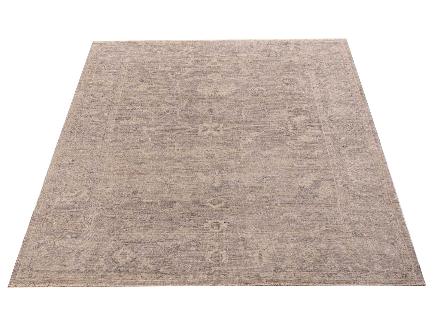 Angora Oushak 156100 Gray Gray 8x9.7 Hand Knotted Rug