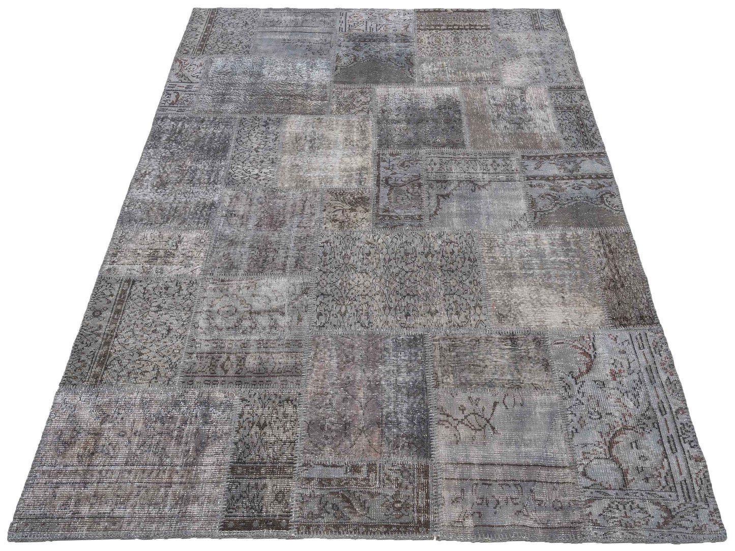 Turkish Vestige Patchwork 130968 Dark Gray 8.2x10 Hand Knotted Rug