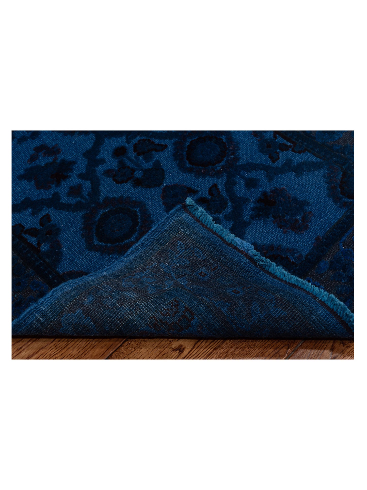 Vintage 74022 Blue 2.6x8.3 Hand Knotted Rug