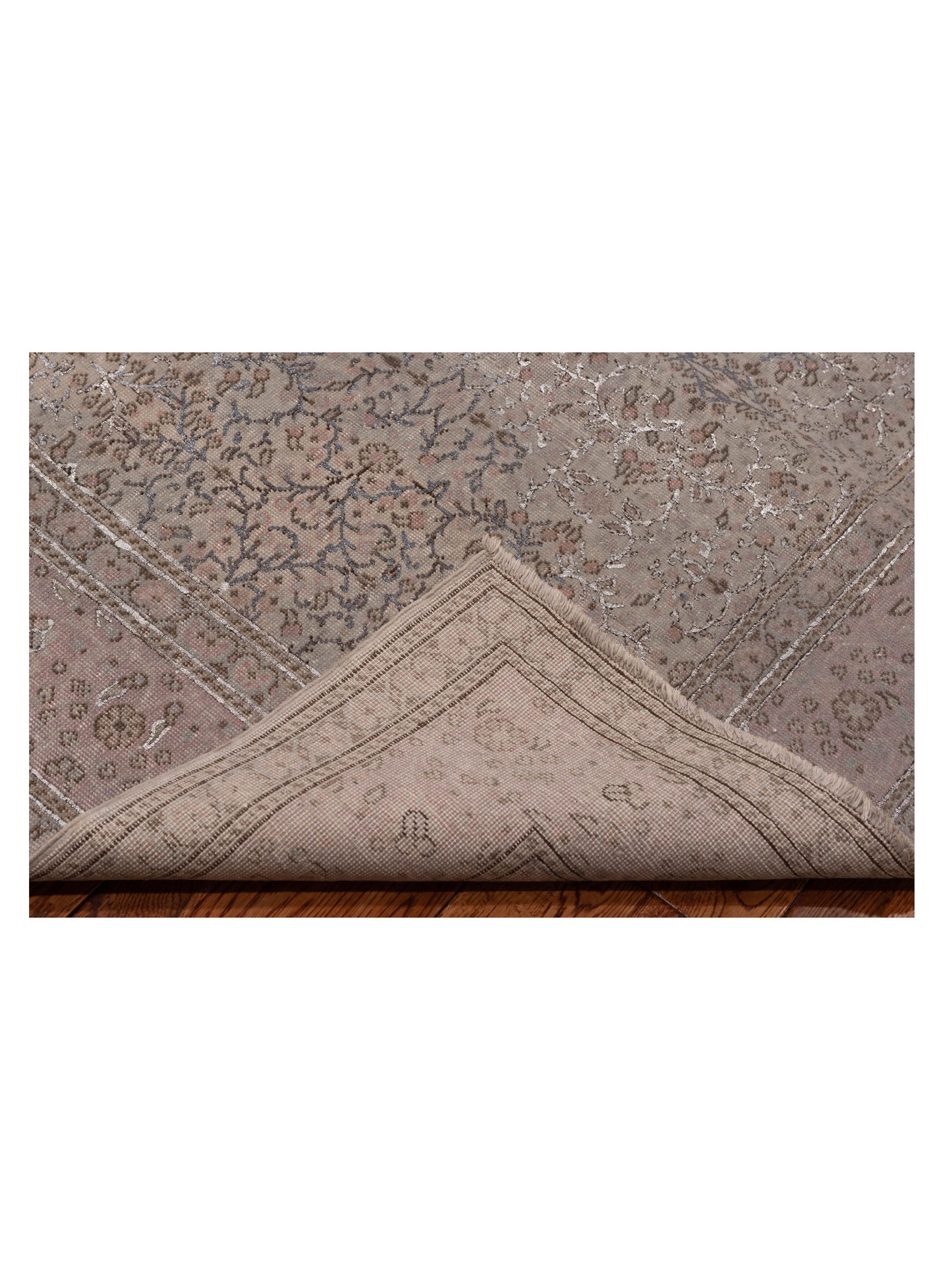 Vintage 108271 Silver 6.7x9.3 Hand Knotted Rug
