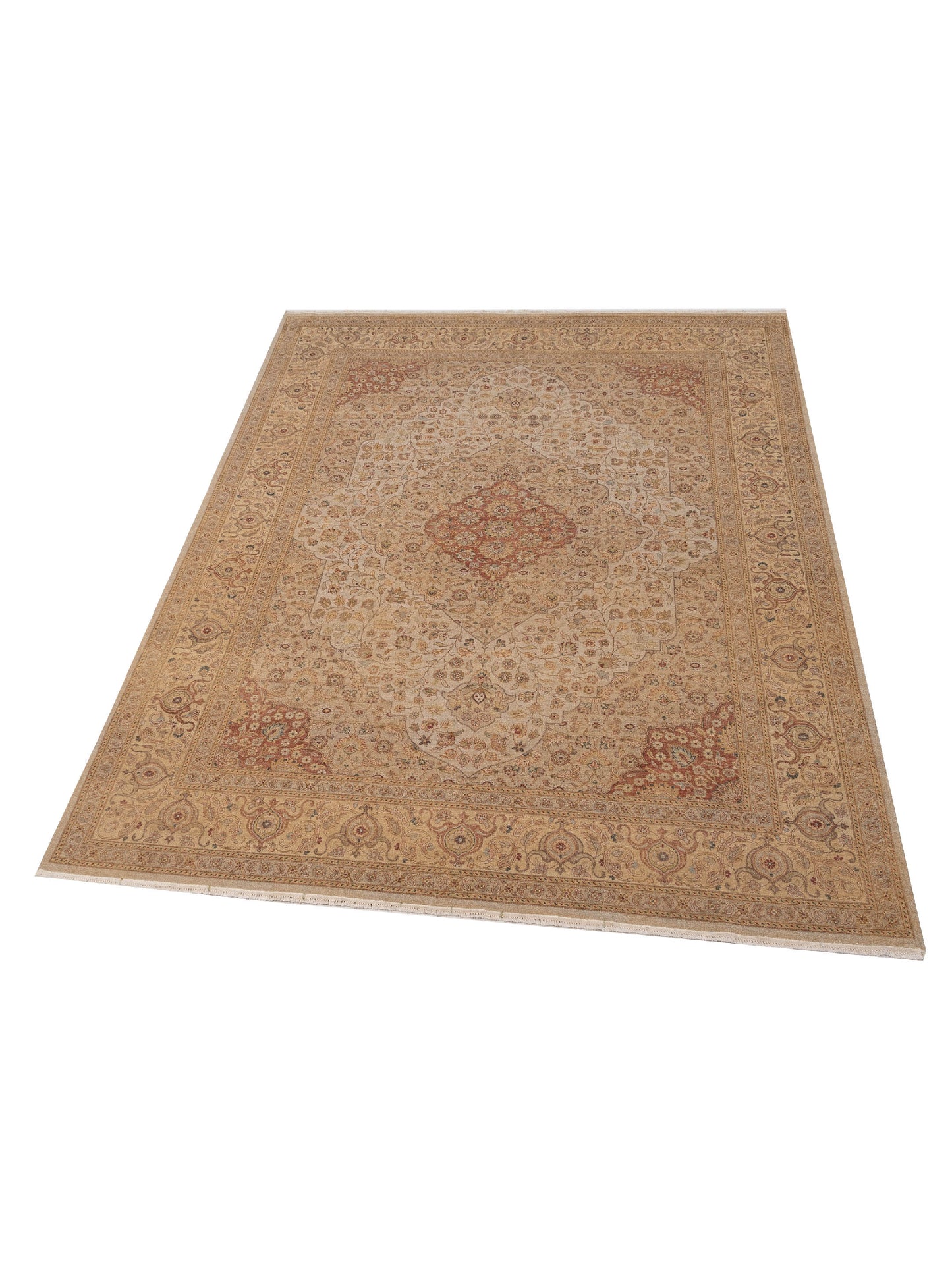Haji Jalili 111269 Beige Gold 8.11x11.10 Hand Knotted Rug
