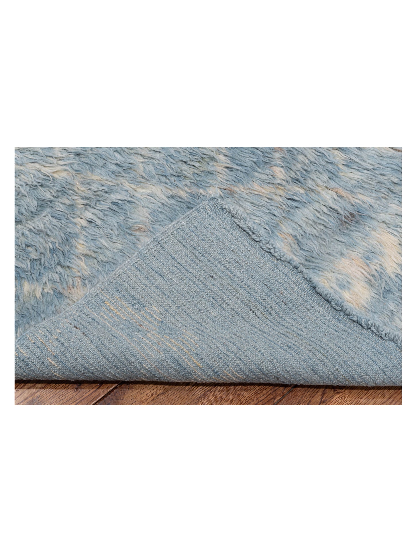 Berber Aspendos Jean Blue Ivory 8.4x10.6 Hand Knotted Rug