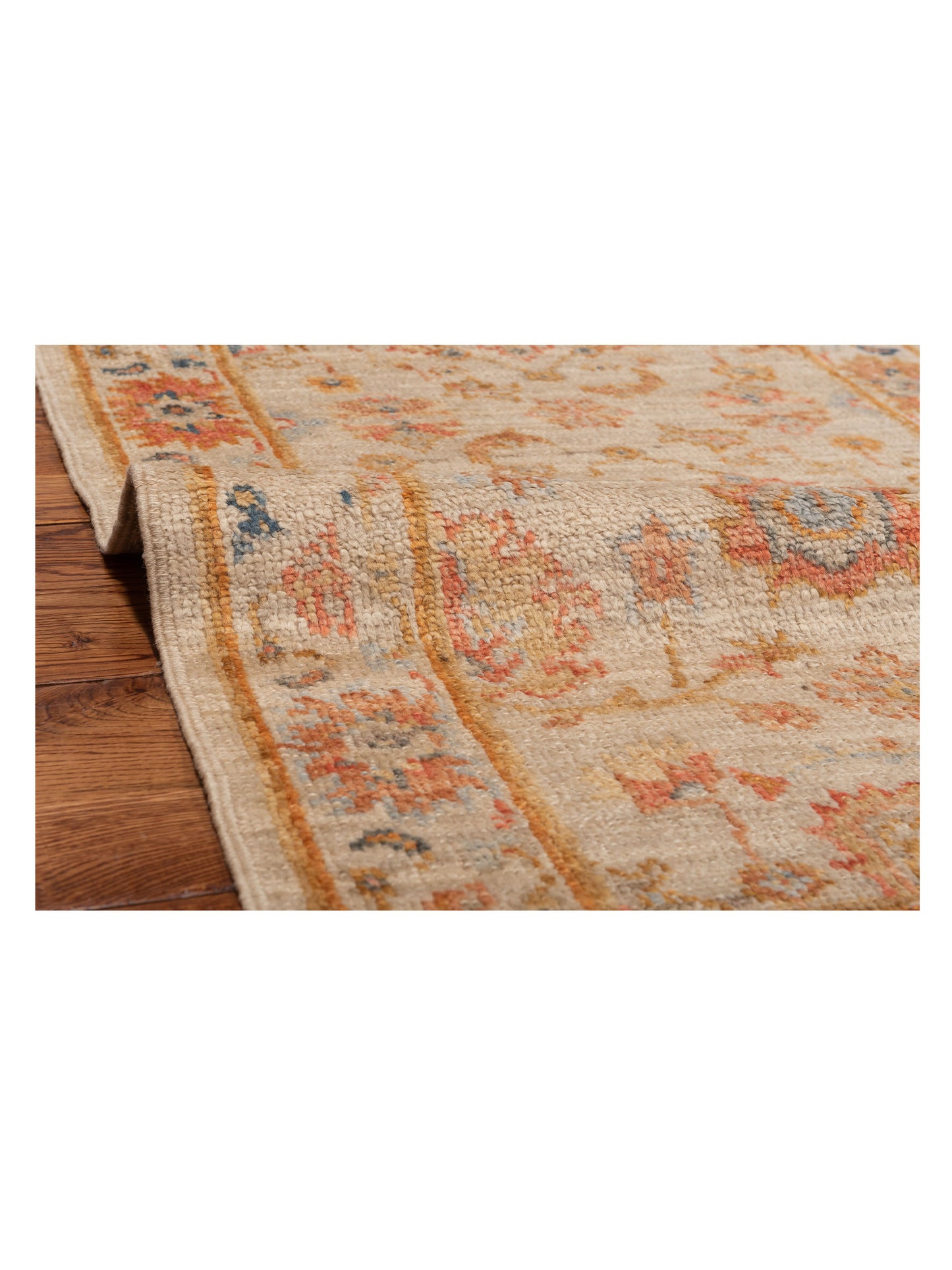 Angora Oushak 148080 Ivory Ivory 2.7x11.7 Hand Knotted Rug