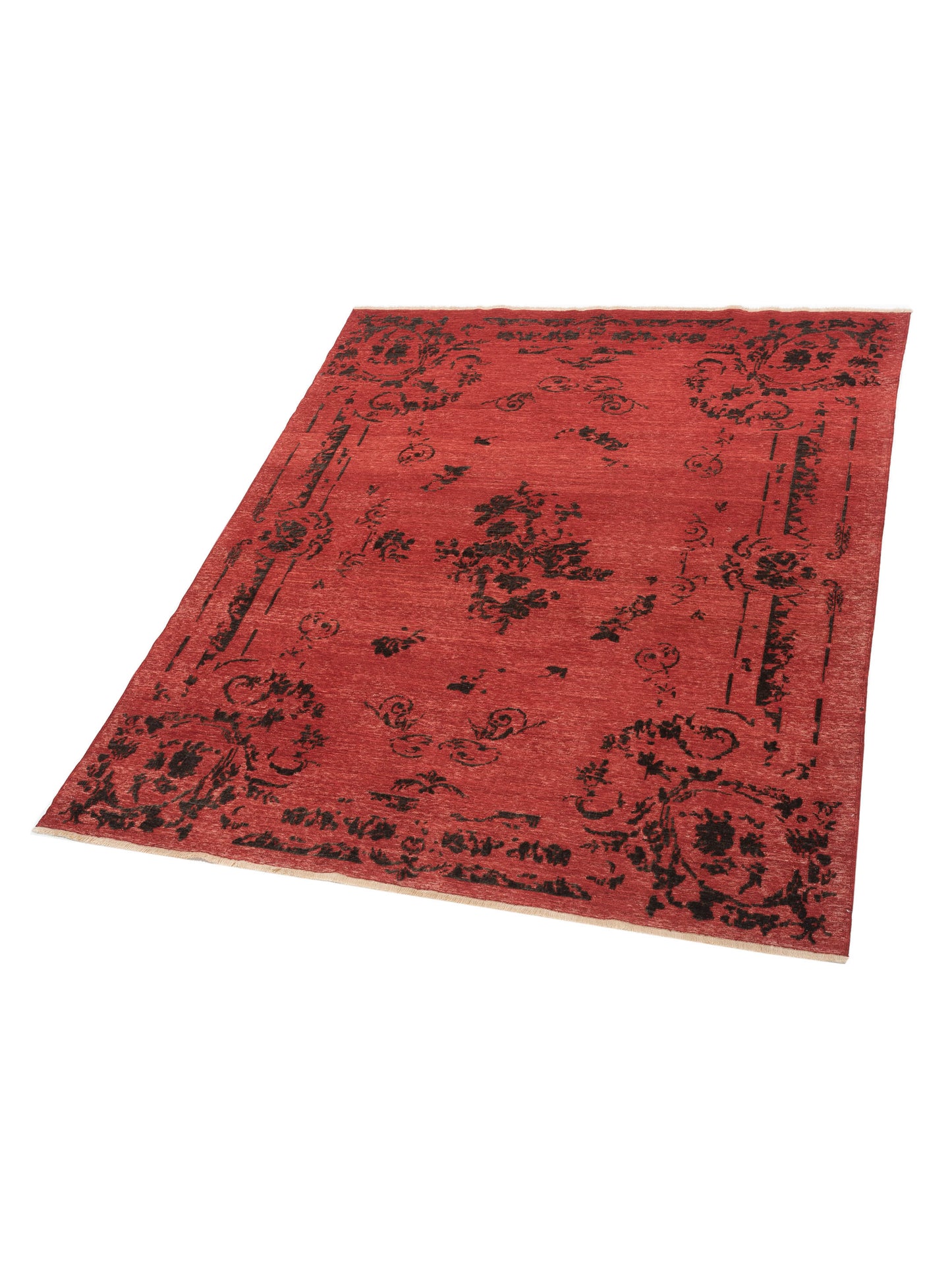 Defne Clove Red Charcoal 7.10x9.4 Hand Knotted Rug