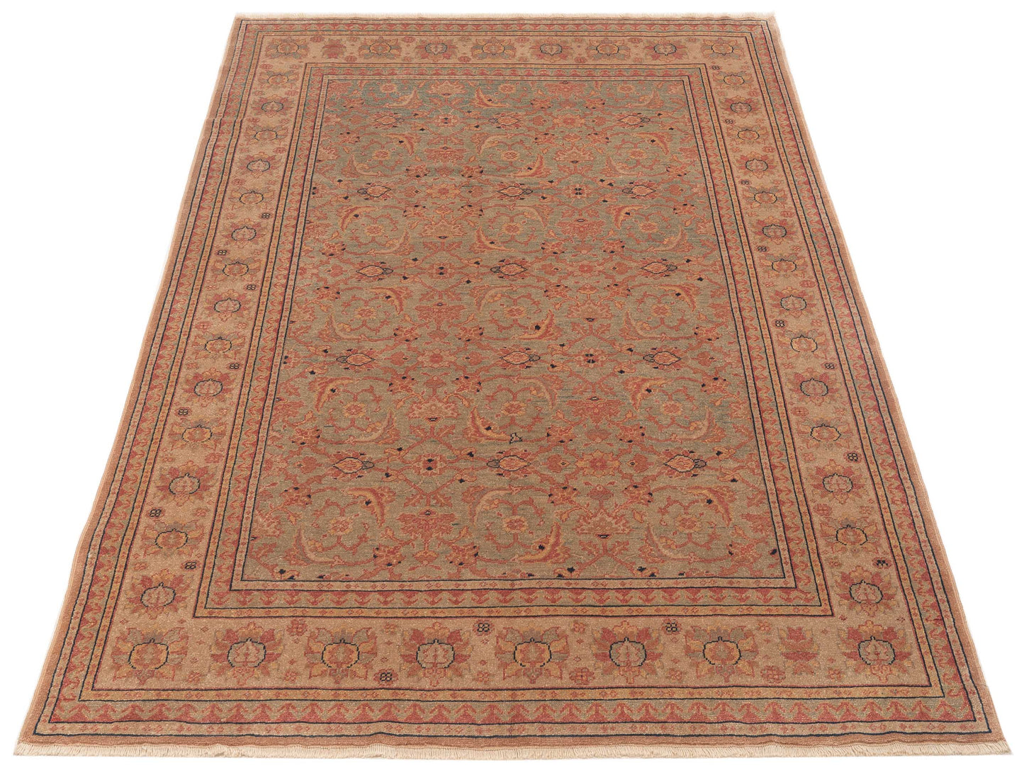 Antique Loom 120623 Silver Gold 6.9x8.10 Hand Knotted Rug