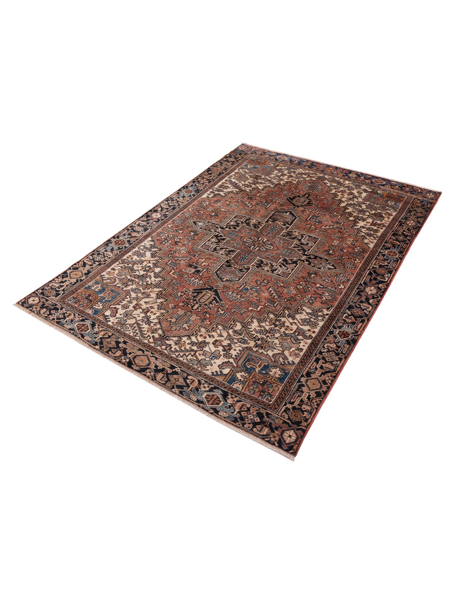 Persian 153623 Brown Navy 7.10x11.1 Hand Knotted Rug