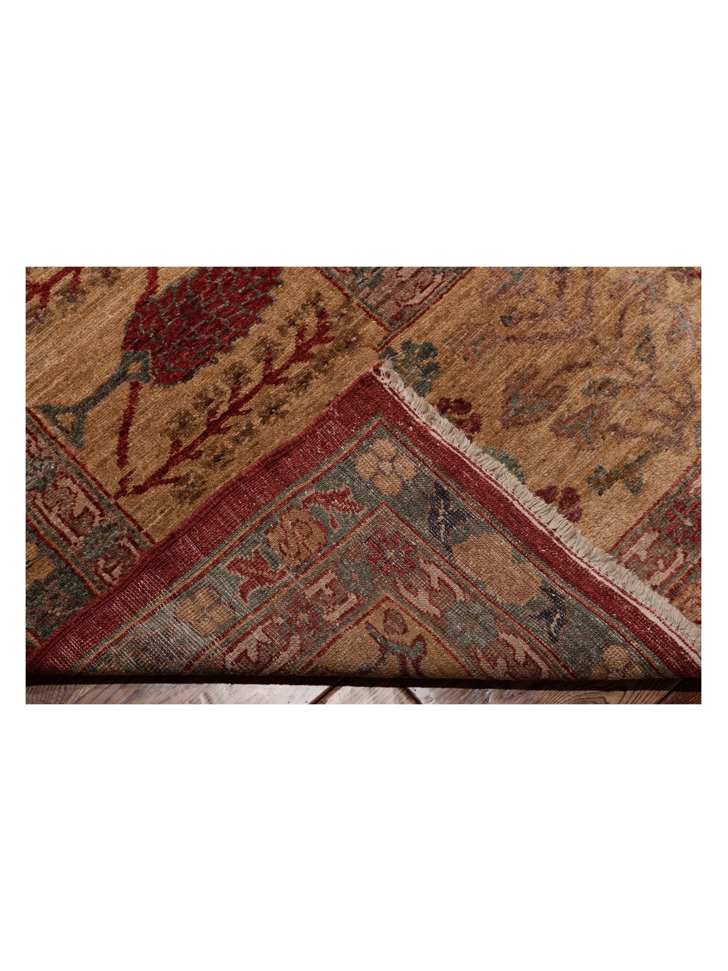 Elvan Turku Red Gold 12.1x17.6 Hand Knotted Rug