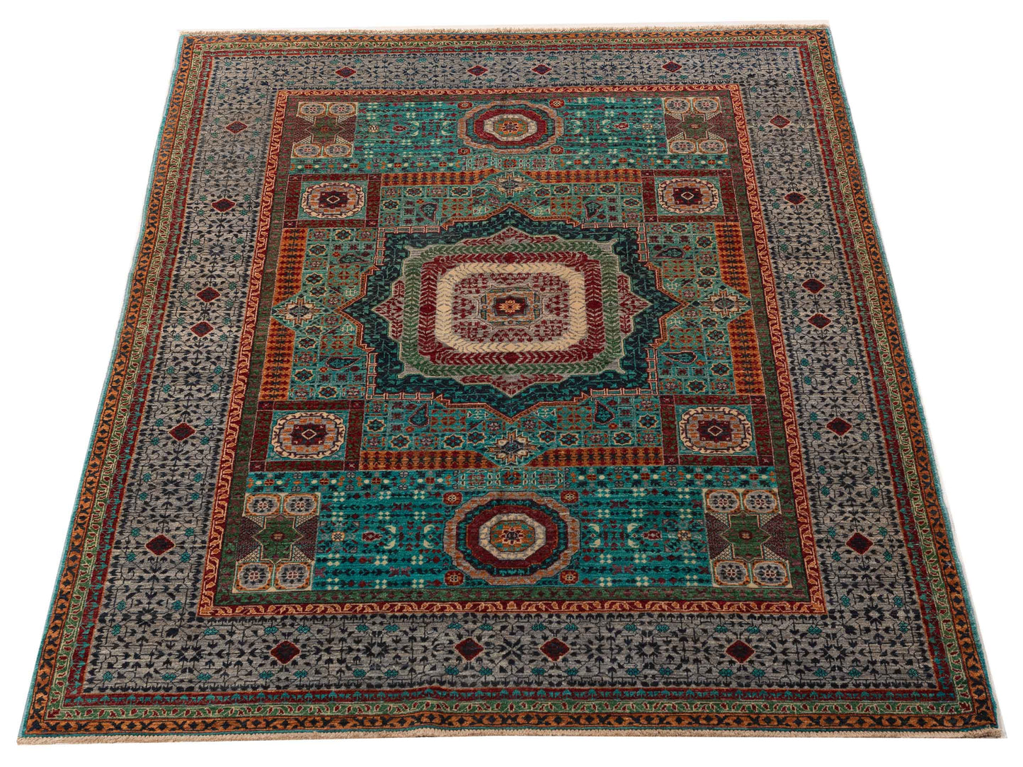 Artisan Mamluk 155294 Blue Gray 5.9x7.8 Hand Knotted Rug