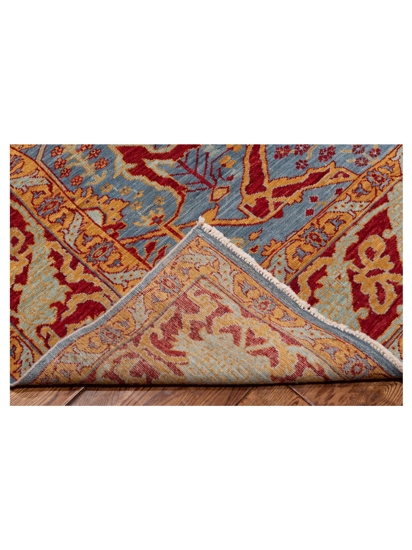 Antique Loom Fine 142839 Blue Silver 6.6x24.1 Hand Knotted Rug
