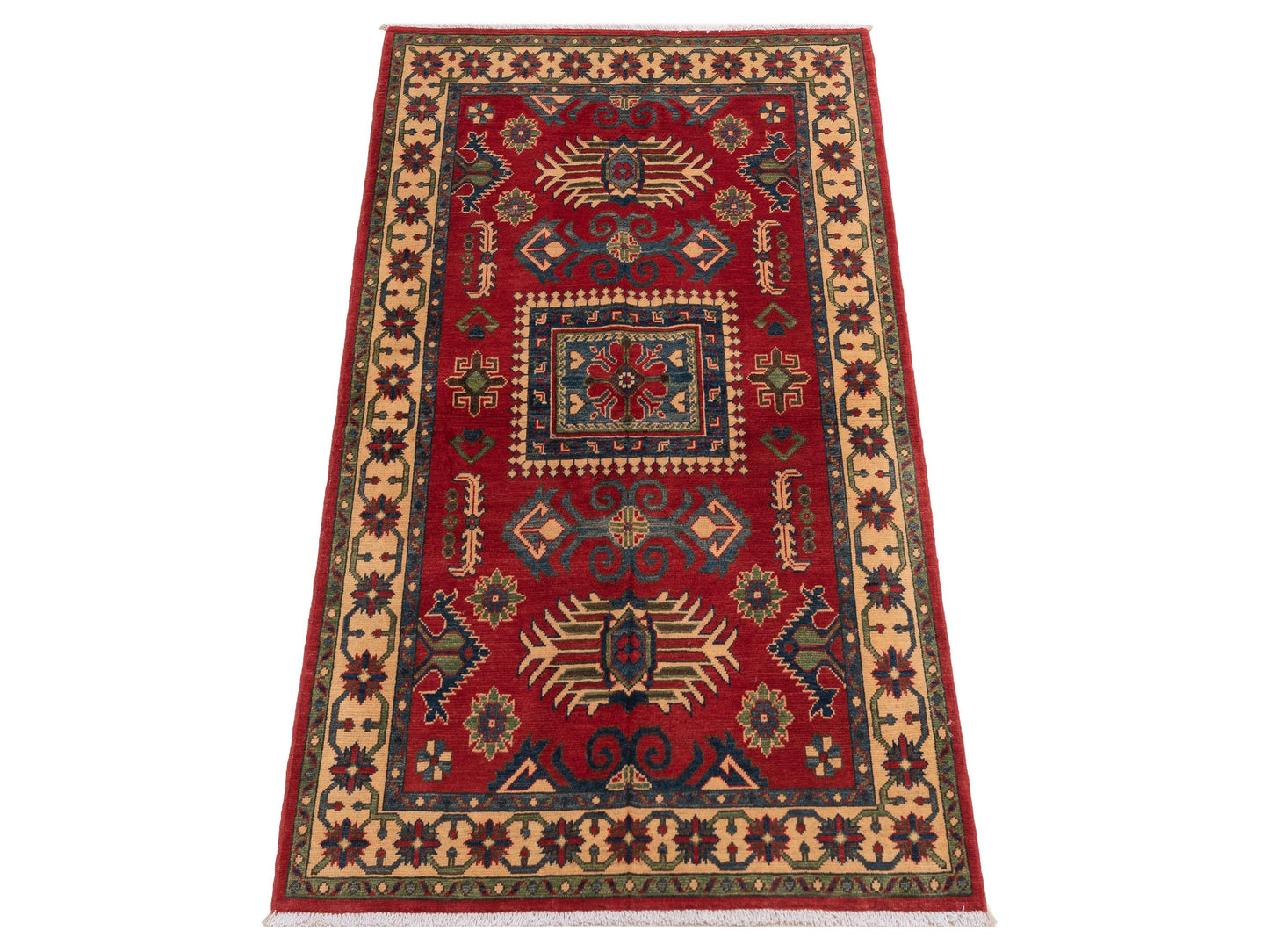 Kazak 145988 Red Ivory 4x6 Hand Knotted Rug