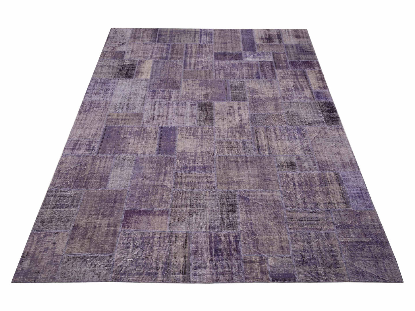 Turkish Vestige Patchwork 114848 Purple 12.2x14.11 Hand Knotted Rug