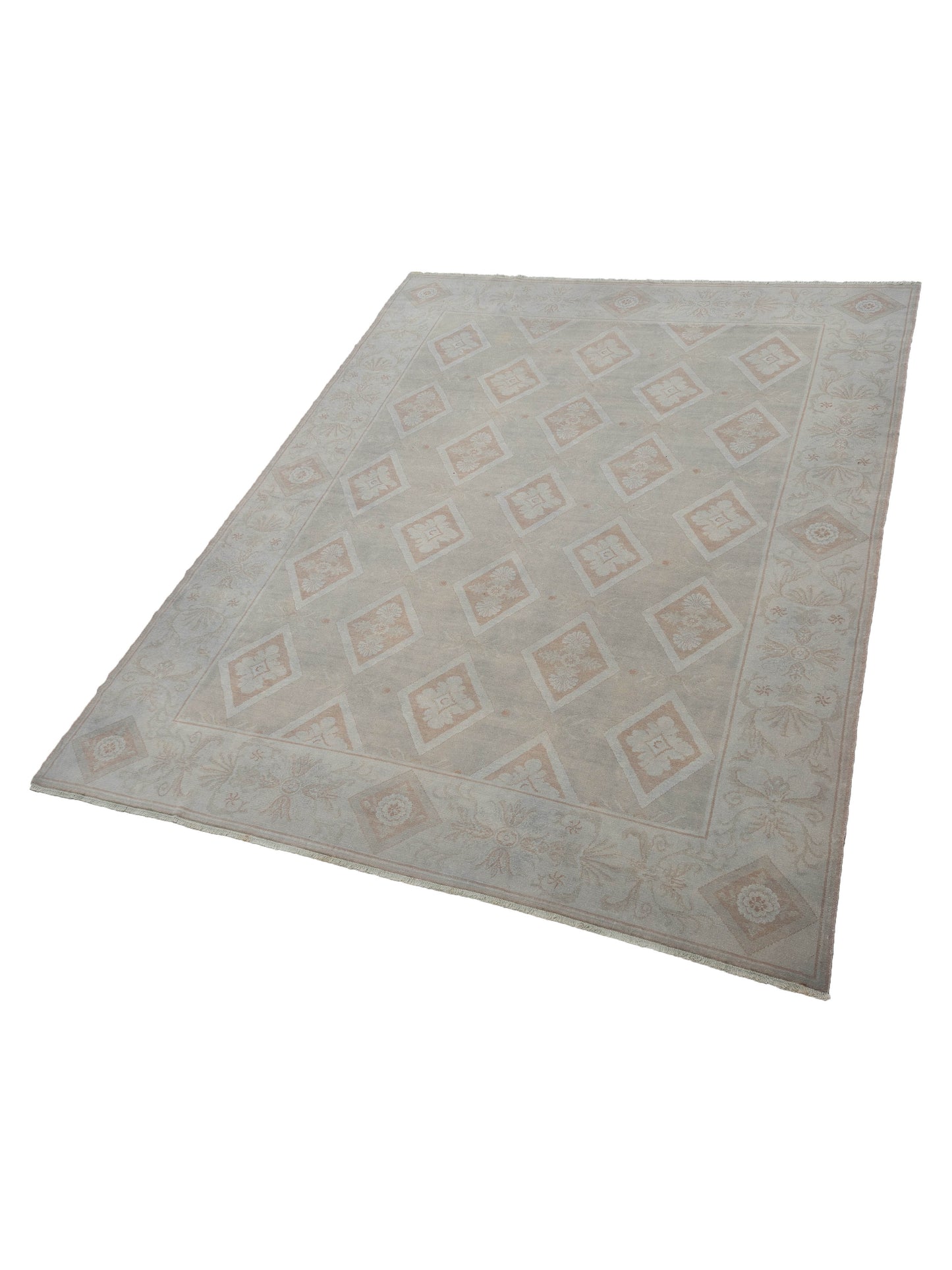 Vintage 107447 Silver 9.5x12.4 Hand Knotted Rug