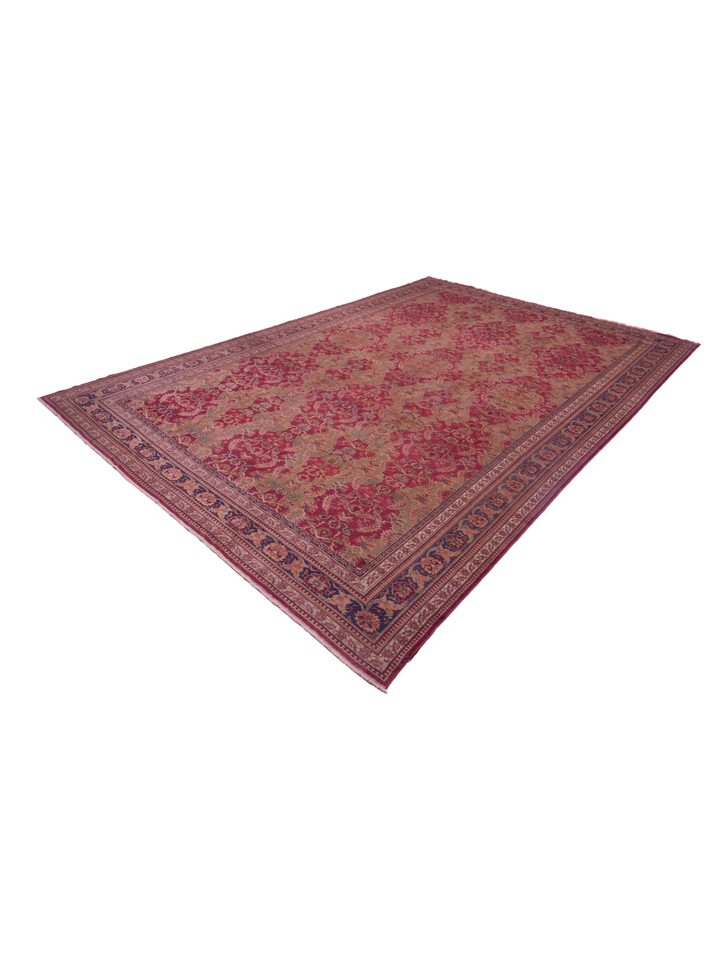 Antique Loom 108168 Red Blue 12.4x18.2 Hand Knotted Rug