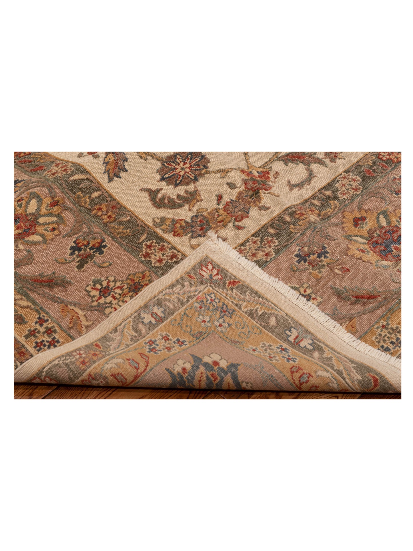 Antique Loom 104422 Ivory Brown 9.4x12.6 Hand Knotted Rug