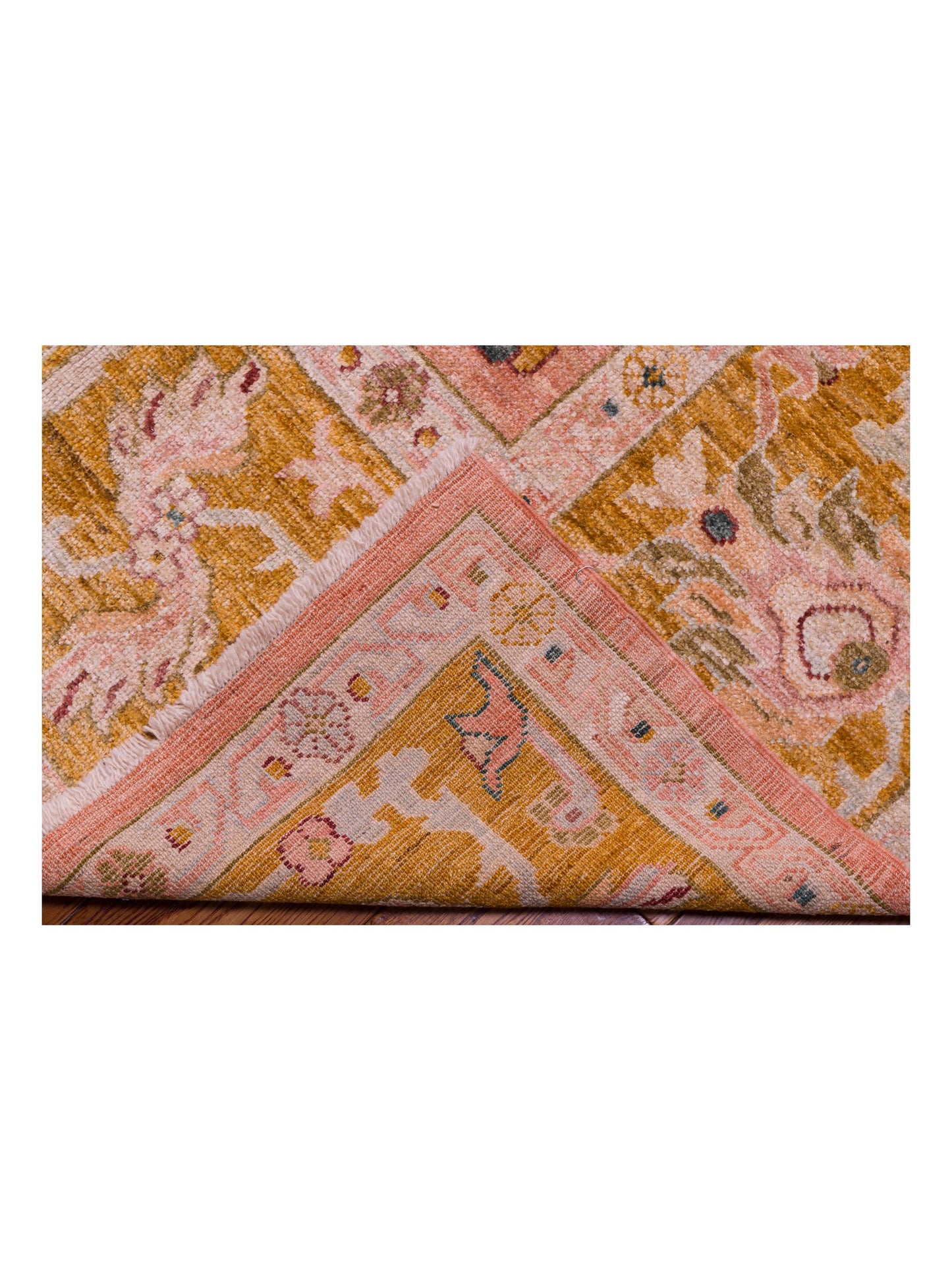 Angora Oushak 144545 Pink Mustard 12.5x18.11 Hand Knotted Rug