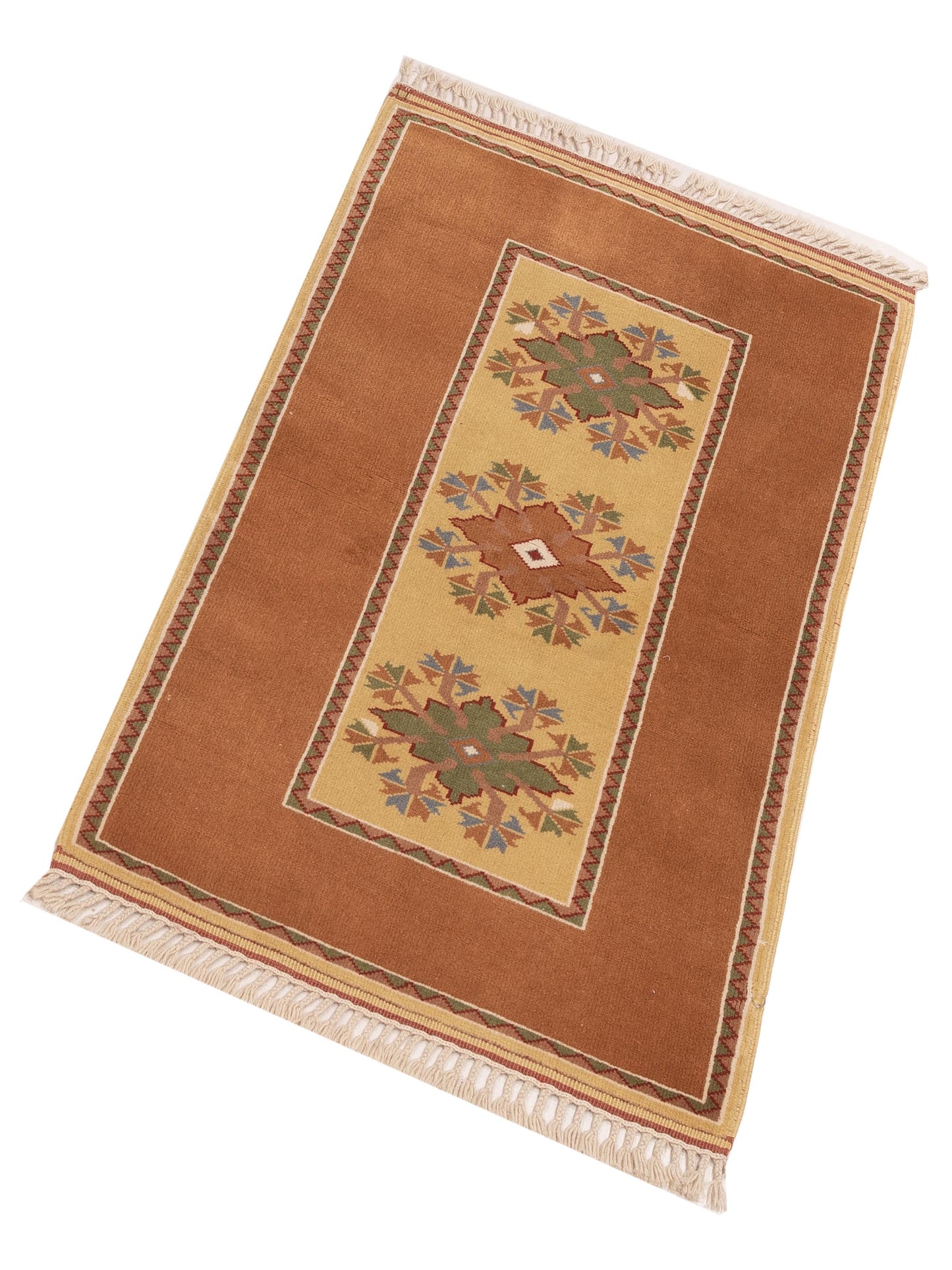 Milas 146264 Gold Brown 2.7x4.5 Hand Knotted Rug