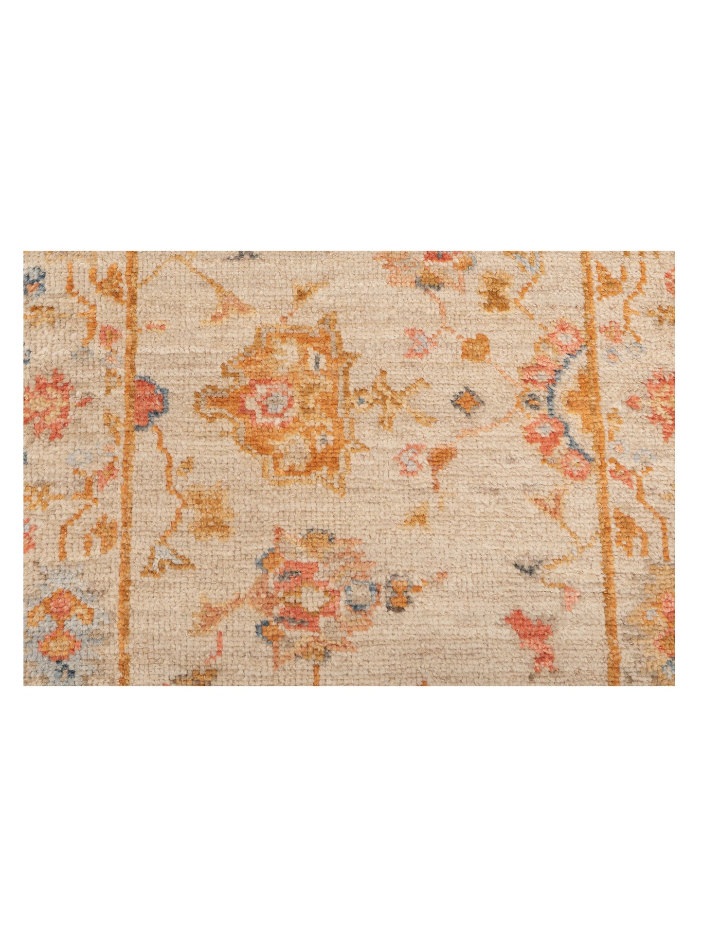 Angora Oushak 148274 Ivory Ivory 2.6x13.3 Hand Knotted Rug