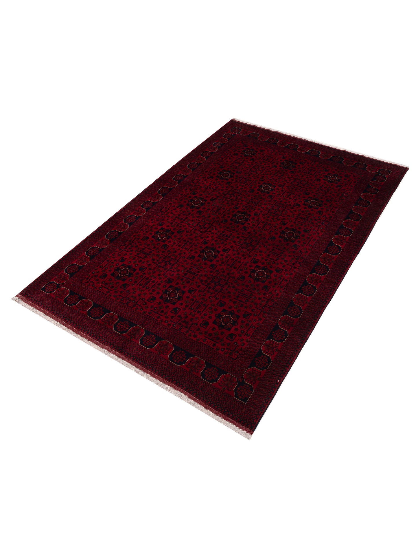 Afghan Belcik 152040 Red Navy 6.7x10.1 Hand Knotted Rug