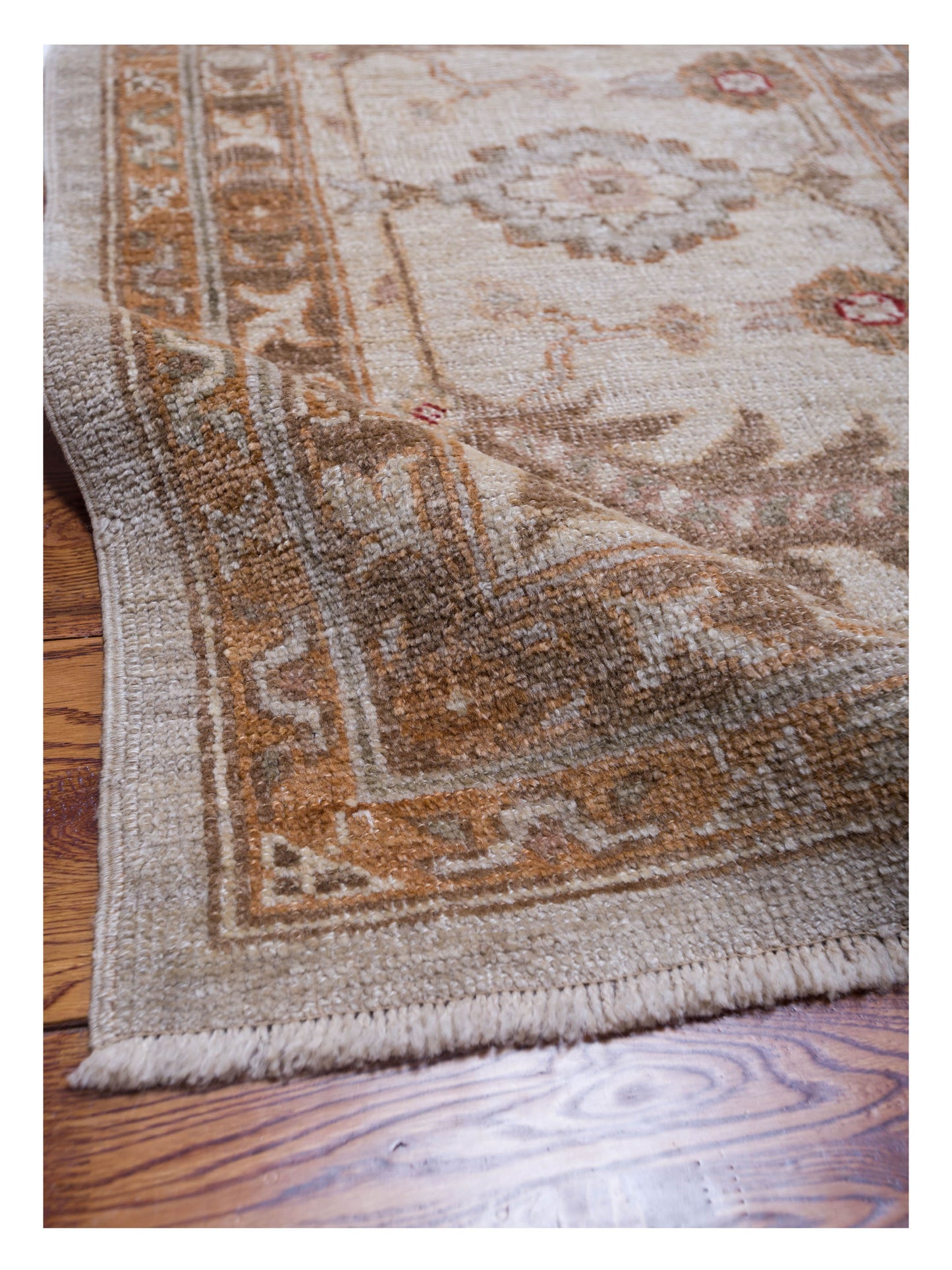 Angora Oushak 128142 Silver Ivory 14.3x17.5 Hand Knotted Rug