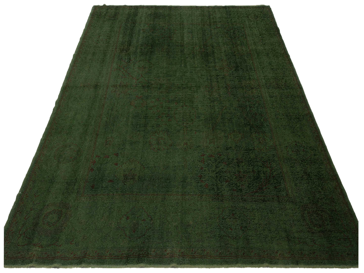 Vintage 75083 Green 9.7x12.2 Hand Knotted Rug